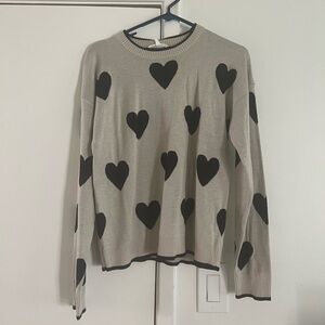 Splendid - crewneck heart print sweater